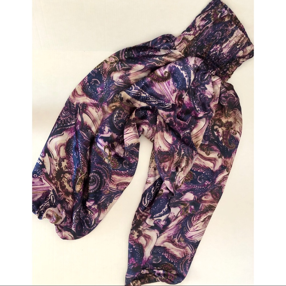 Purple, Lavender, Indigo Silk Harem Pants